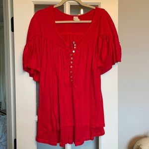 Free People Red Top